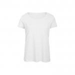 Camiseta de poliéster y algodón para mujer 130 g/m2 B&C color blanco