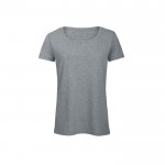 Camiseta de poliéster y algodón para mujer 130 g/m2 B&C color gris claro jaspeado