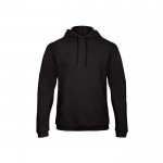 Sudadera para hombre con canguro y capucha 270 g/m2 B&C color negro vista 11