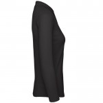 Polo básico de algodón de manga larga para mujer 180 g/m2 B&C color negro