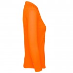 Polo básico de algodón de manga larga para mujer 180 g/m2 B&C color naranja