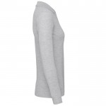 Polo básico de algodón de manga larga para mujer 180 g/m2 B&C color gris claro