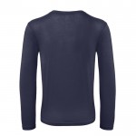 Camiseta de hombre de manga larga de algodón orgánico B&C color azul marino vista detalle 2