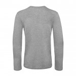 Camiseta de hombre de manga larga de algodón orgánico B&C color gris jaspeado vista detalle 2
