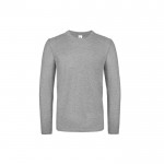 Camiseta de algodón de manga larga para hombre 145 g/m2 B&C color gris jaspeado