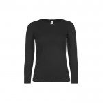 Camiseta de algodón para mujer de manga larga 145 g/m2 B&C color negro vista 11