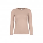 Camiseta de algodón para mujer de manga larga 145 g/m2 B&C color rosa pastel
