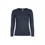 Camiseta de algodón para mujer de manga larga 145 g/m2 B&C color azul marino