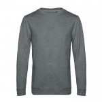 Jersey de cuello redondo de algodón entallado 280 g/m2 B&C color gris claro jaspeado