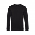 Sudadera de cuello redondo de algodón orgánico 280 g/m2 B&C color negro