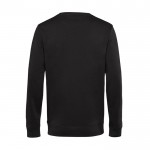 Sudadera de cuello redondo de algodón orgánico 280 g/m2 B&C color negro vista detalle 2