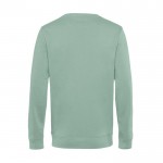 Sudadera de cuello redondo de algodón orgánico 280 g/m2 B&C color verde menta vista detalle 2