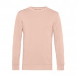 Sudadera de cuello redondo de algodón orgánico 280 g/m2 B&C color rosa pastel