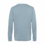Sudadera de cuello redondo de algodón orgánico 280 g/m2 B&C color azul grisáceo vista detalle 2