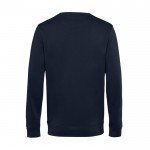 Sudadera de cuello redondo de algodón orgánico 280 g/m2 B&C color azul marino vista detalle 2