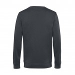 Sudadera de cuello redondo de algodón orgánico 280 g/m2 B&C color gris oscuro vista detalle 2