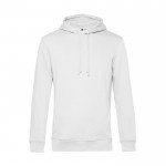 Sudadera moderna de algodón orgánico con capucha 280 g/m2 B&C color blanco