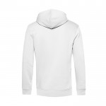 Sudadera moderna de algodón orgánico con capucha 280 g/m2 B&C color blanco vista detalle 2