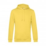 Sudadera moderna de algodón orgánico con capucha 280 g/m2 B&C color amarillo