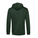 Sudadera moderna de algodón orgánico con capucha 280 g/m2 B&C color verde bosque vista detalle 2