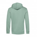 Sudadera moderna de algodón orgánico con capucha 280 g/m2 B&C color verde menta vista detalle 2