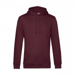 Sudadera moderna de algodón orgánico con capucha 280 g/m2 B&C color burdeos