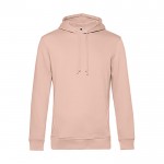Sudadera moderna de algodón orgánico con capucha 280 g/m2 B&C color rosa pastel