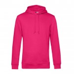 Sudadera moderna de algodón orgánico con capucha 280 g/m2 B&C color fucsia