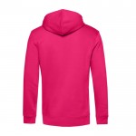 Sudadera moderna de algodón orgánico con capucha 280 g/m2 B&C color fucsia vista detalle 2