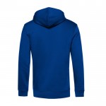 Sudadera moderna de algodón orgánico con capucha 280 g/m2 B&C color azul real vista detalle 2