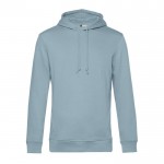 Sudadera moderna de algodón orgánico con capucha 280 g/m2 B&C color azul grisáceo