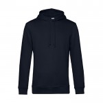 Sudadera moderna de algodón orgánico con capucha 280 g/m2 B&C color azul marino