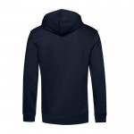 Sudadera moderna de algodón orgánico con capucha 280 g/m2 B&C color azul marino vista detalle 2