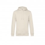 Sudadera moderna de algodón orgánico con capucha 280 g/m2 B&C color blanco roto