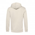 Sudadera moderna de algodón orgánico con capucha 280 g/m2 B&C color blanco roto vista detalle 2