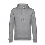 Sudadera moderna de algodón orgánico con capucha 280 g/m2 B&C color gris claro
