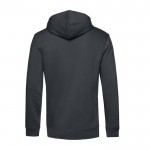 Sudadera moderna de algodón orgánico con capucha 280 g/m2 B&C color gris oscuro vista detalle 2