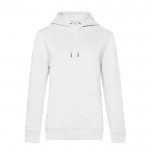 Sudadera de algodón y poliéster reciclado para mujer 280 g/m2 B&C color blanco