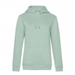 Sudadera de algodón y poliéster reciclado para mujer 280 g/m2 B&C color verde menta