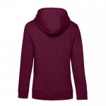 Sudadera de algodón y poliéster reciclado para mujer 280 g/m2 B&C color granate vista detalle 2