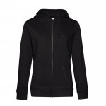 Sudadera de algodón para mujer con cremallera 280 g/m2 B&C color negro