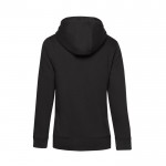 Sudadera de algodón para mujer con cremallera 280 g/m2 B&C color negro vista detalle 2