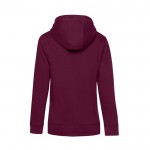 Sudadera de algodón para mujer con cremallera 280 g/m2 B&C color granate vista detalle 2