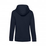 Sudadera de algodón para mujer con cremallera 280 g/m2 B&C color azul marino vista detalle 2