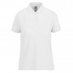 Polo clásico de algodón para mujer de manga corta 180 g/m2 B&C color blanco