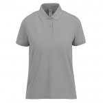 Polo clásico de algodón para mujer de manga corta 180 g/m2 B&C color gris jaspeado