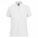 Polo básico de algodón para mujer de manga corta 210 g/m2 B&C color blanco
