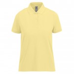 Polo básico de algodón para mujer de manga corta 210 g/m2 B&C color amarillo claro