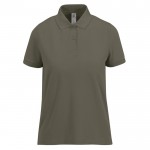 Polo básico de algodón para mujer de manga corta 210 g/m2 B&C color verde militar