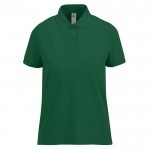 Polo básico de algodón para mujer de manga corta 210 g/m2 B&C color verde botella